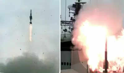 डीआरडीओ और नौसेना ने सतह से हवा में मार करने वाली वर्टिकल मिसाइल का परीक्षण किया (लीड-1)